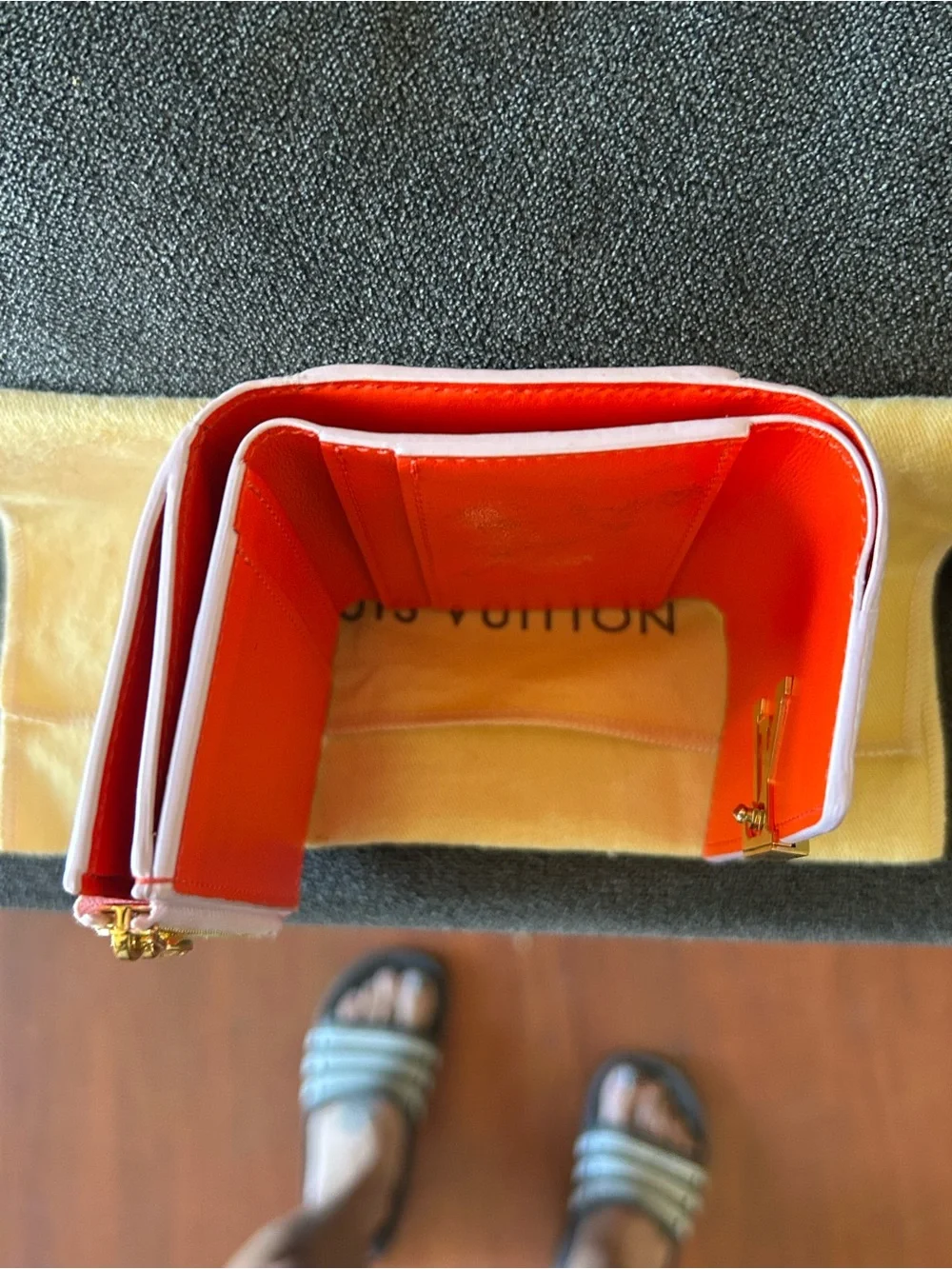 Louis Vuitton Capucines Limited Edition pink and red leather trifold wallet